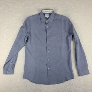 C Lab NYC Shirt Mens 15.5 - 33/34 Blue Slim Fit 4 Way Stretch Dress Button